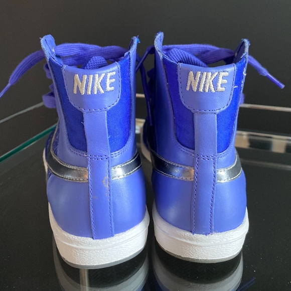 New Nike Blazer Mid Sneakers Blue Silver - Picture 8 of 8